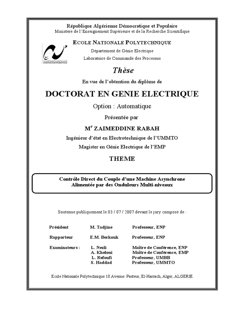 Thèse de Doctorat.pdf  Électromagnétisme  Électrotechnique