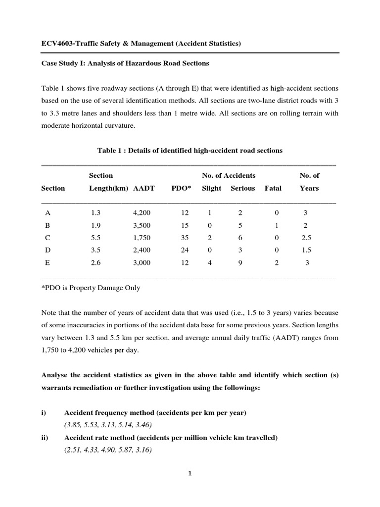 High-Accident Road Section Analysis | PDF | Traffic Collision | Road ...