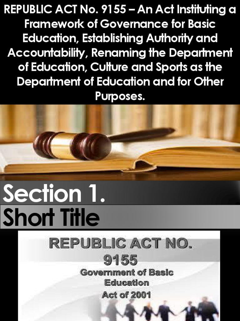 RA 9155: Governance of Basic Education | PDF | Governance | Teachers