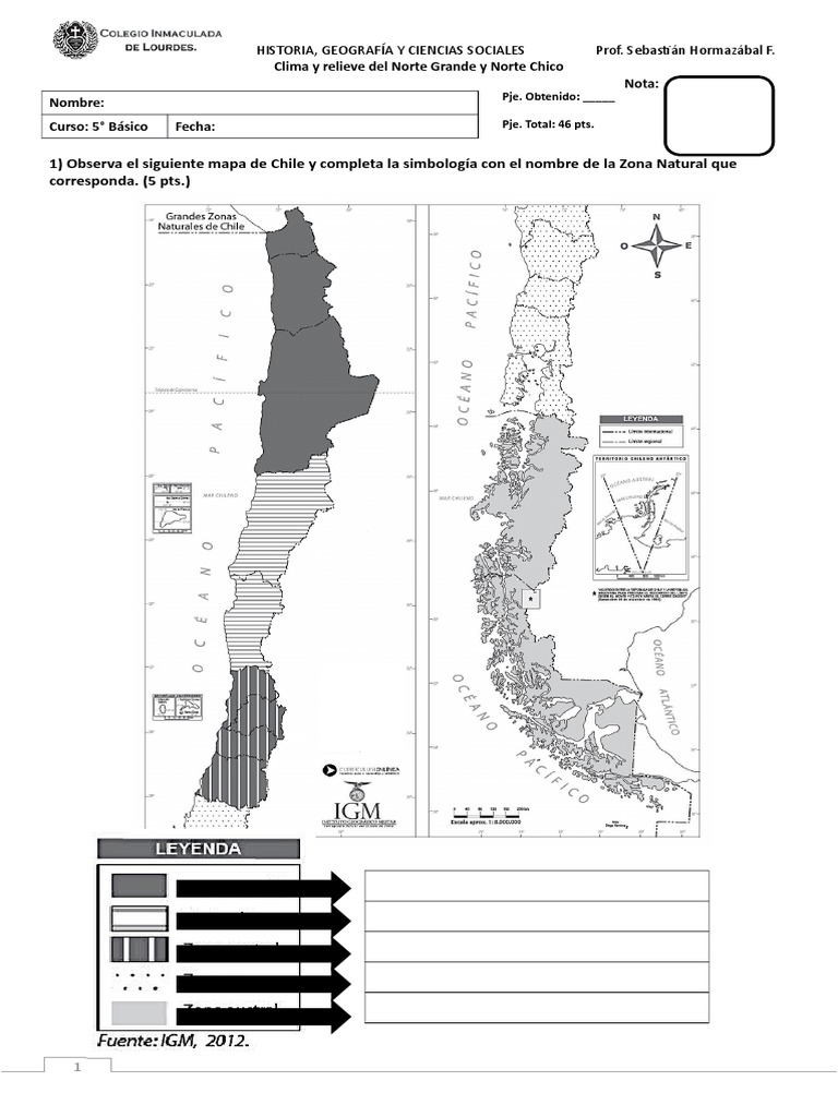 Prueba Norte Grande y Norte Chico 2018 | PDF | Chile | Ciencias de la ...