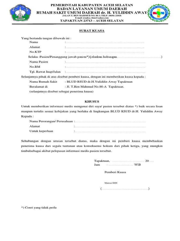 Surat Kuasa E-Lhkpn