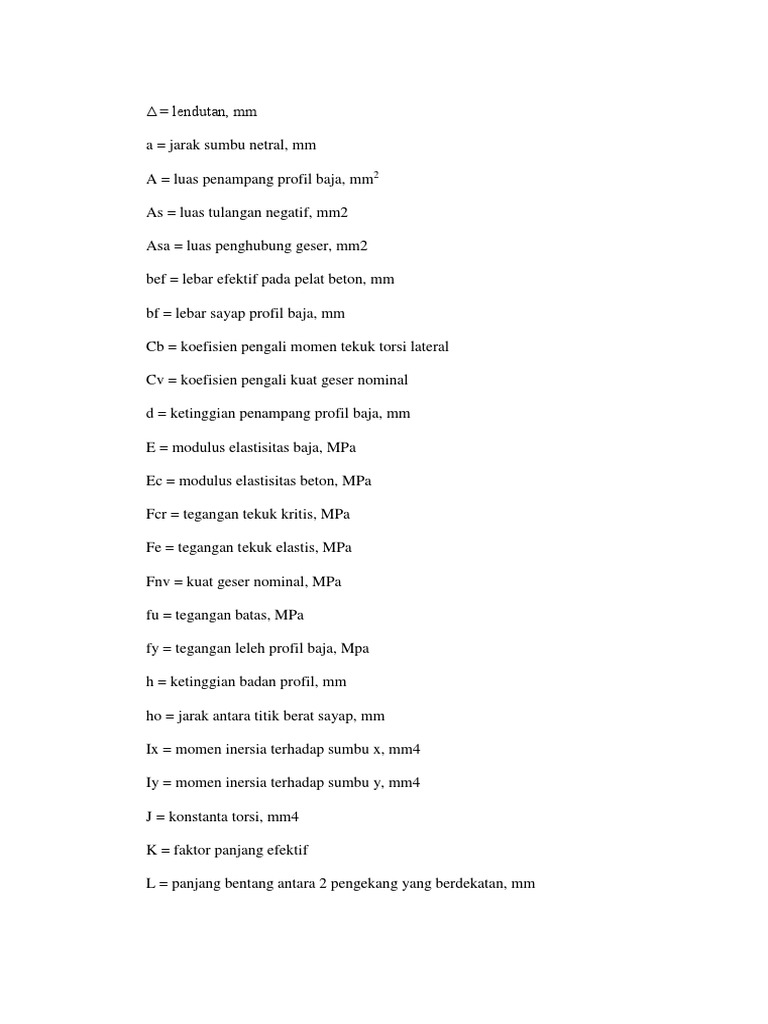 notasi beton dan baja notasi beton dan baja