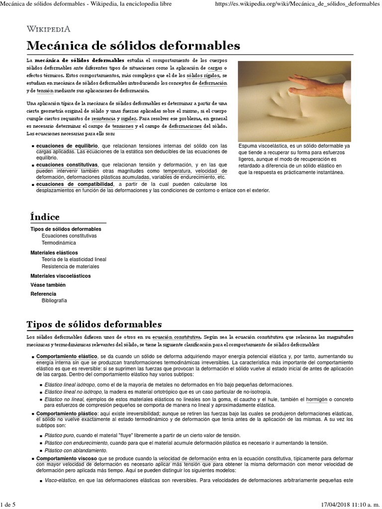 Mecánica de Sólidos Deformables | Mecánica de sólidos | Elasticidad ...
