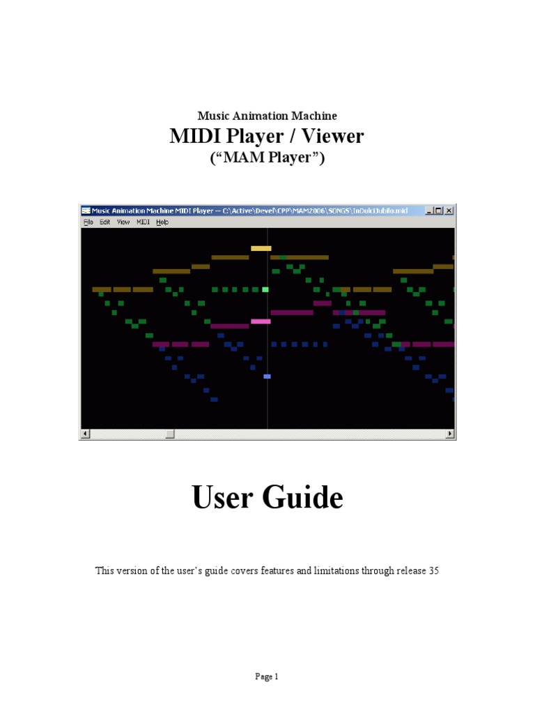 User Guide: MIDI Player / Viewer | PDF | Synthesizer | Chord (Music)