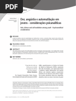 Dor, Angústia e Automutilação Em Jovens - Considerações Psicanalíticas