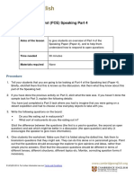 Cambridge English: First (FCE) Speaking Part 4: Teacher's Notes