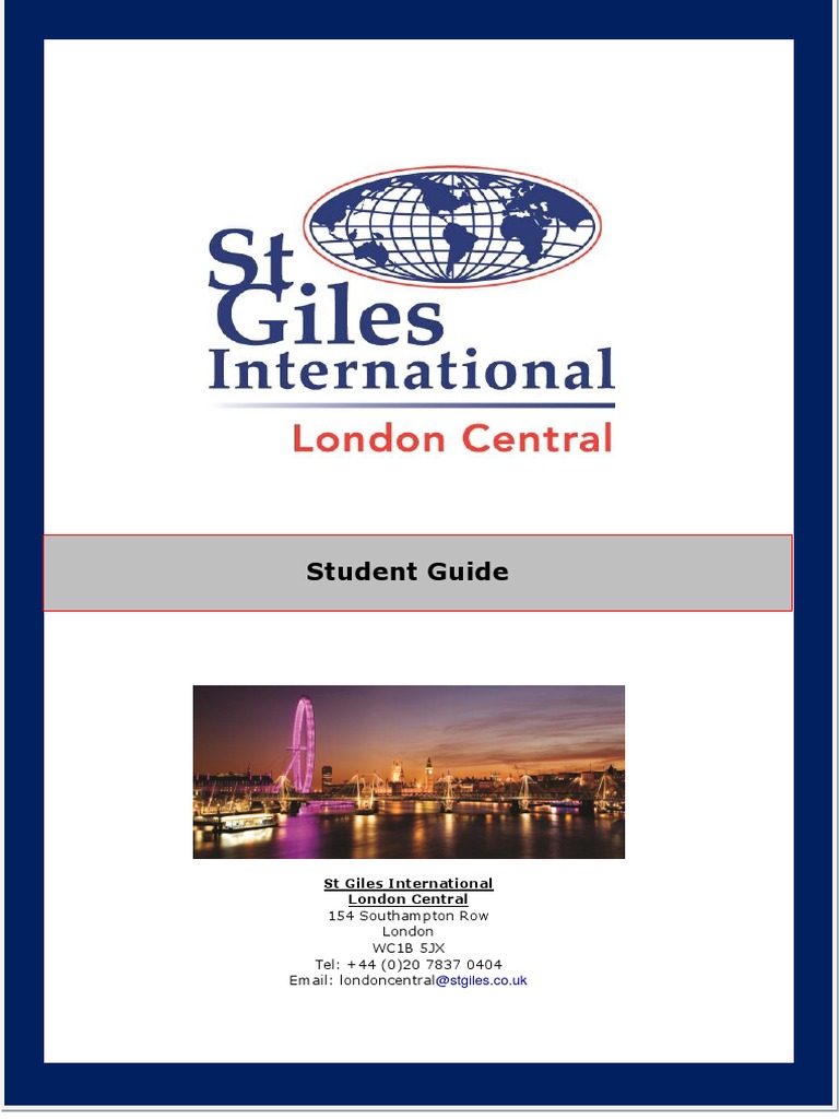 St Giles International Student Guide | PDF | Drugs | Teachers