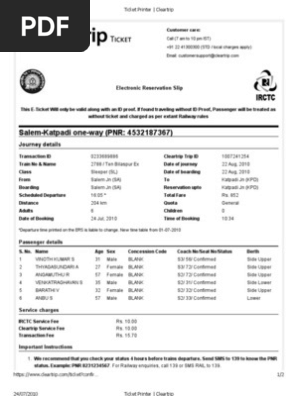 Ticket Printer _ Cleartrip