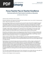 2018 03 26 Testimony Senate Ed Committee Teacher Pay CEdF Sass