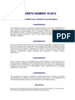 Decreto 10-2012 Lat Guatemala