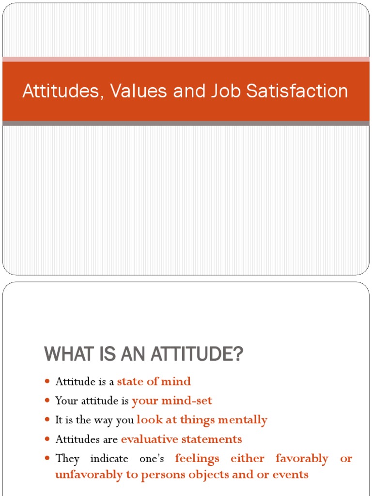 Attitudes and Job Satisfaction Insights | PDF | Attitude (Psychology ...