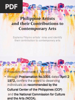 4.1 Introduction To Philippine Artists and Their Contributions To Contemporary Arts