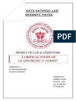 Chanakya National Law University, Patna: A Critical Study of Glasworthy'S "Strife"