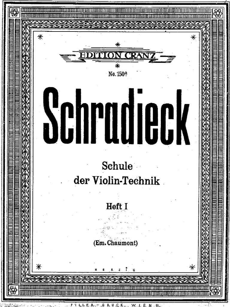 Schradieck, Violin Technique Book 1 Exercises For Promoting Dexterity in The Various Positions