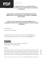 Educação Como Prática Da Liberdade e a Perspectiva Da Educação Integral No Ensino Superior