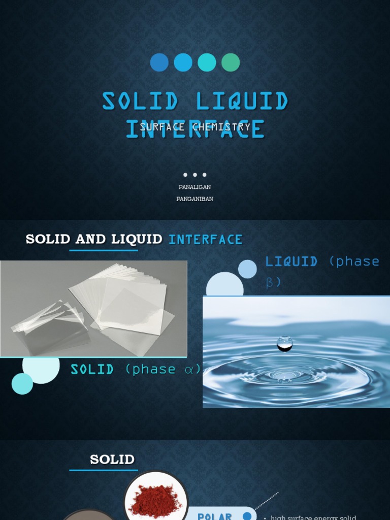 Solid Liquid Interface Surface Chemistry Pdf Materials Science