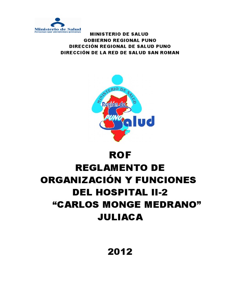 Rof 2012 Hosp Juliaca Cmm Oficial Hospital Presupuesto