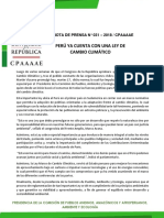 PERÚ YA CUENTA CON UNA LEY DE CAMBIO CLIMÁTICO