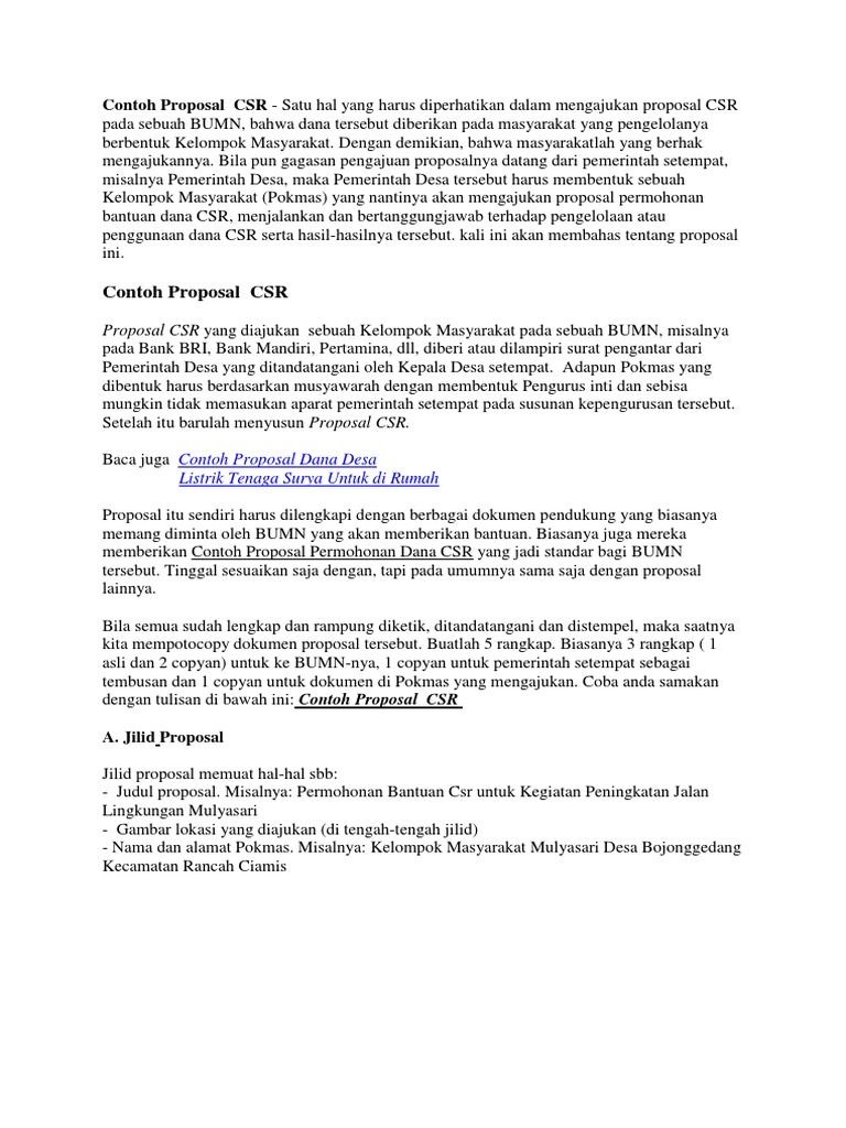 Contoh Proposalcsr