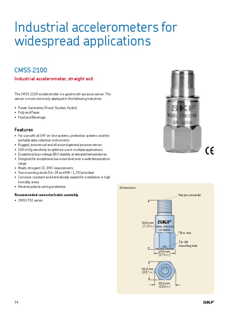 CMSS 2100 Industrial Accelerometer Overview | PDF | Electrical ...