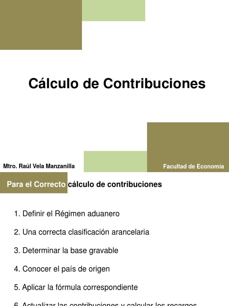 Cálculo de Contribuciones Aduaneras | PDF | aduana | Arancel