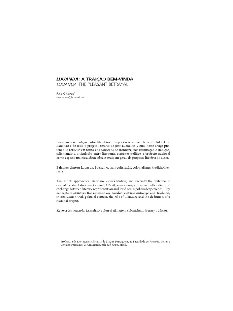 2a - Chaves Luuanda PDF | PDF | Angola | Portugal