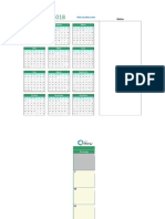 Plantilla Excel Calendario 2018