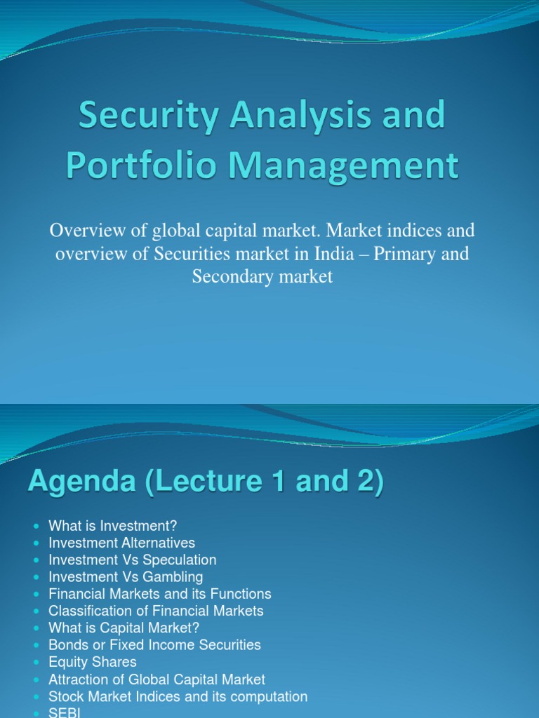 Global Capital Market Overview | PDF | Financial Markets | Stocks