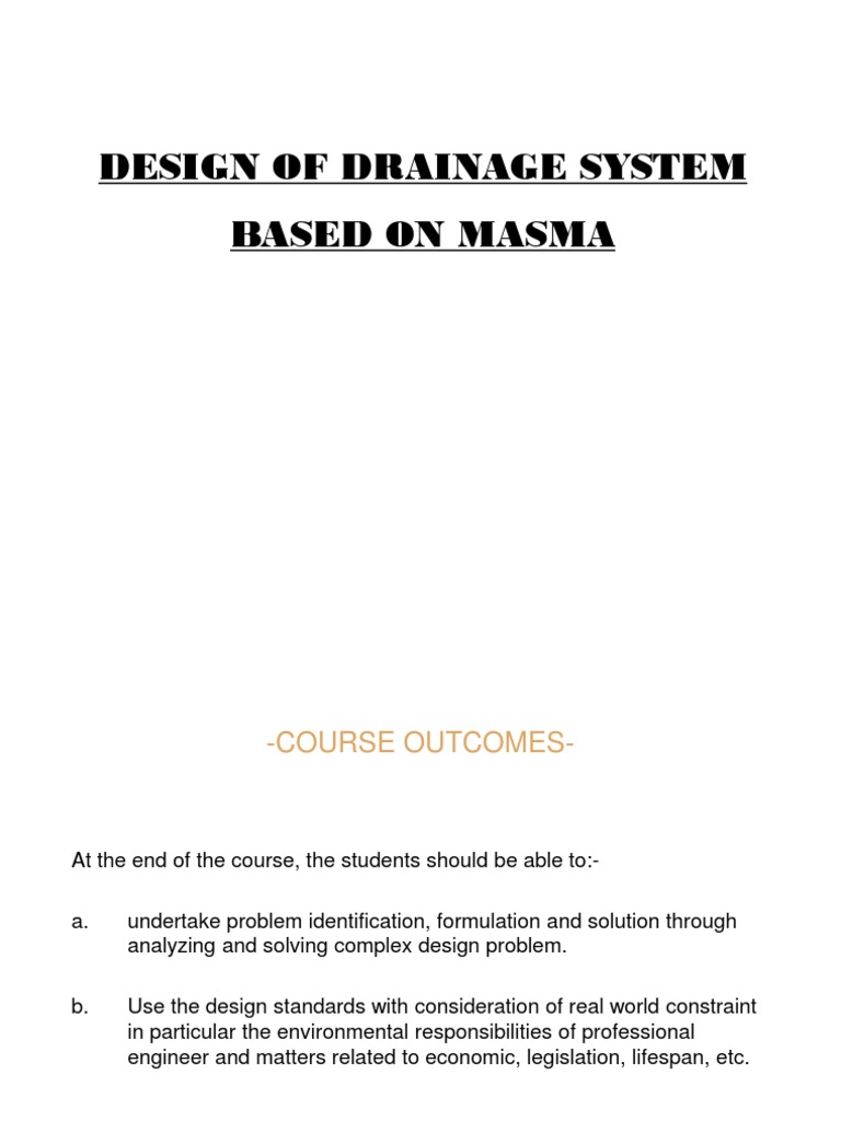 MASMA Drainage System Design Guide | PDF | Flood | Drainage Basin