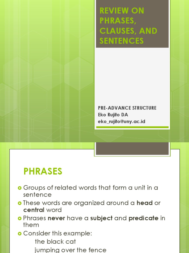 Understanding Phrases and Clauses | PDF | Phrase | Verb