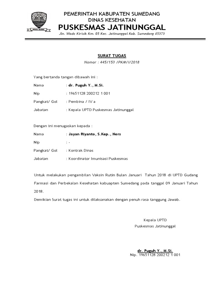 Cek 7+ Contoh Surat Tugas Untuk Vaksin | Contoh Surat Terbaru Terlengkap