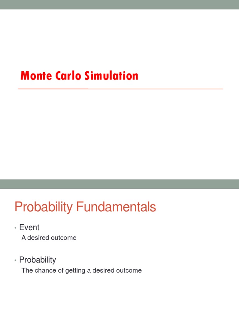 Monte Carlo Simulation in Profit Forecasting | PDF | Probability ...
