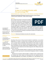 Setting Time of Ecological Bricks With Different Percentage PET PDF