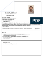 Yaser Ahmed: Curriculum Vitae