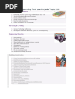 Civil Engineering Final Year Projects Topics List