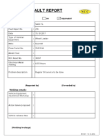 Fault Report: Category: LV HV Equipment