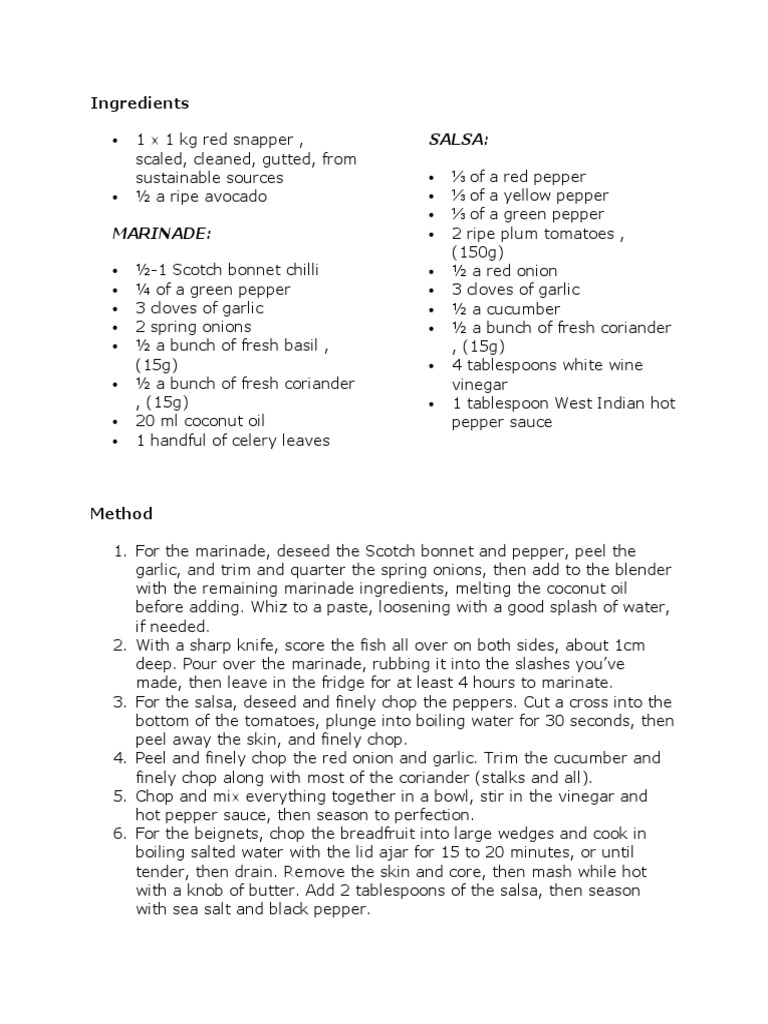Fish Recipe PDF Cooking Cuisine