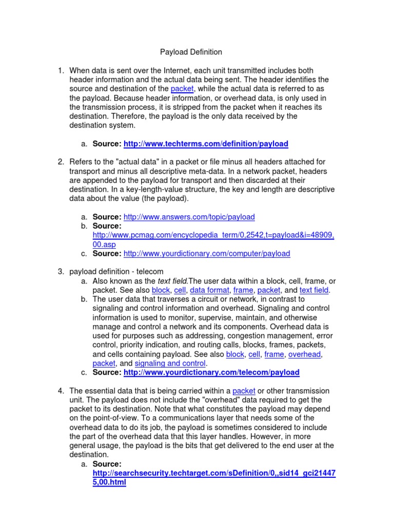 Payload definition pdf network packet computer network