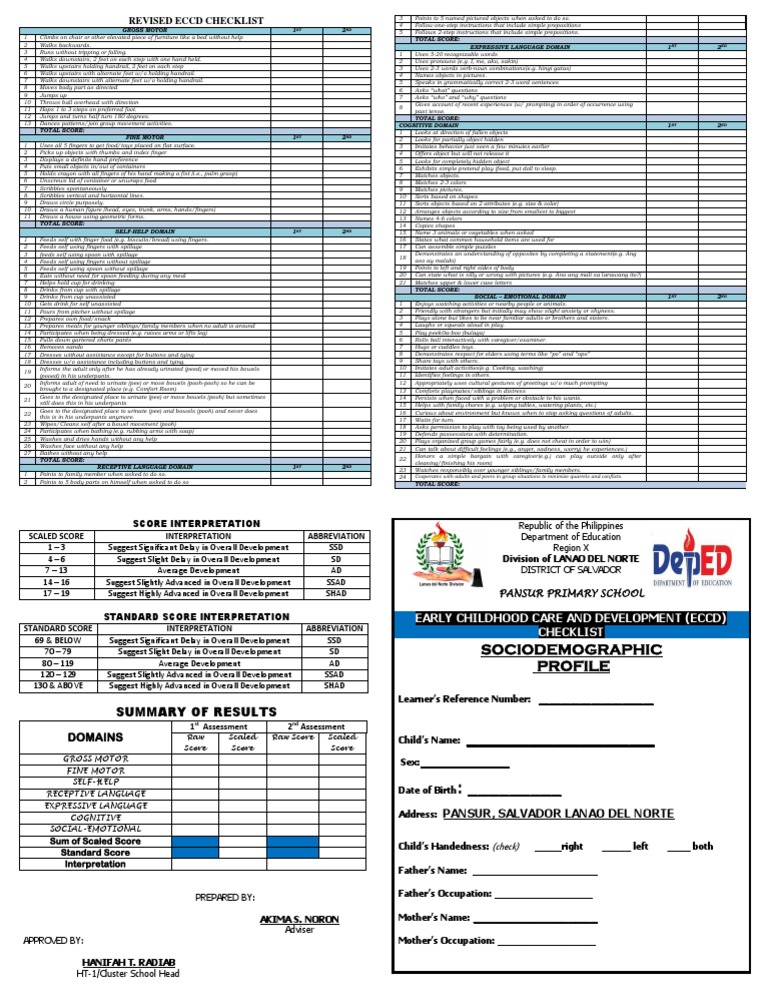 Eccd checklist 2017 docx hand cognitive science