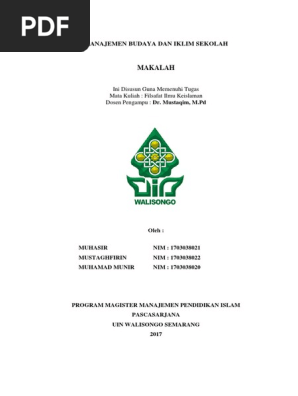 Manajemen Iklim Dan Budaya Sekolah