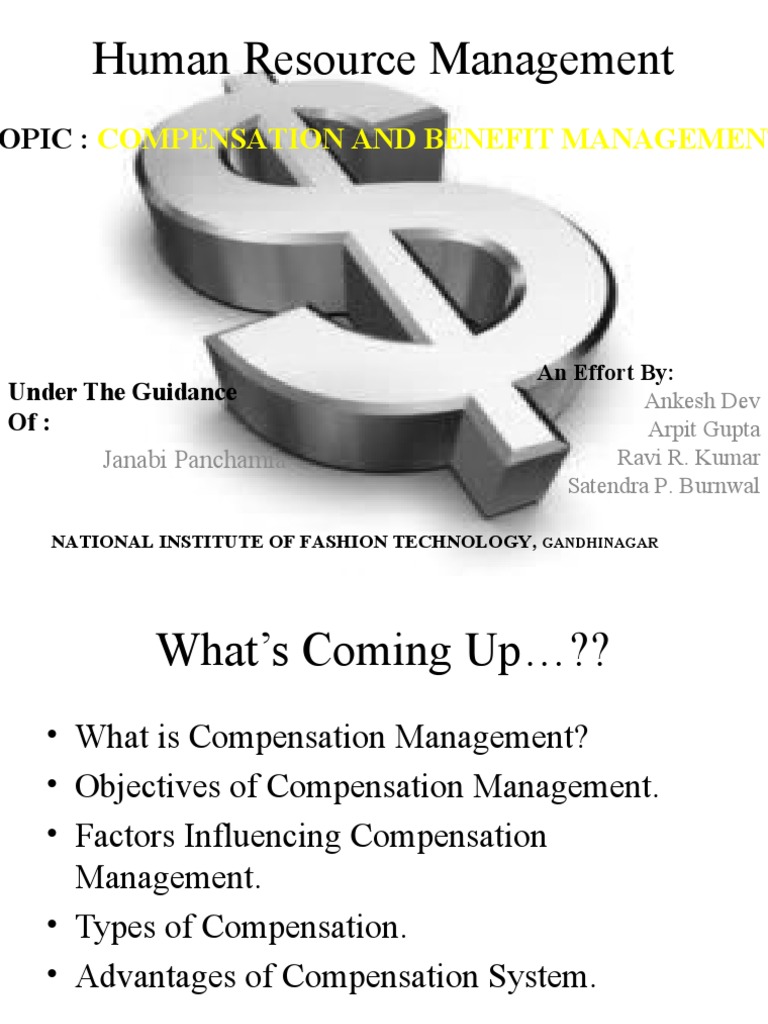 Human Resource Management: Compensation and Benefit Management | PDF ...
