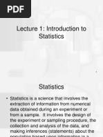 Lecture 1: Introduction To Statistics