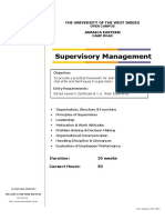 Supervisory Management: The University of The West Indies Jamaica Eastern