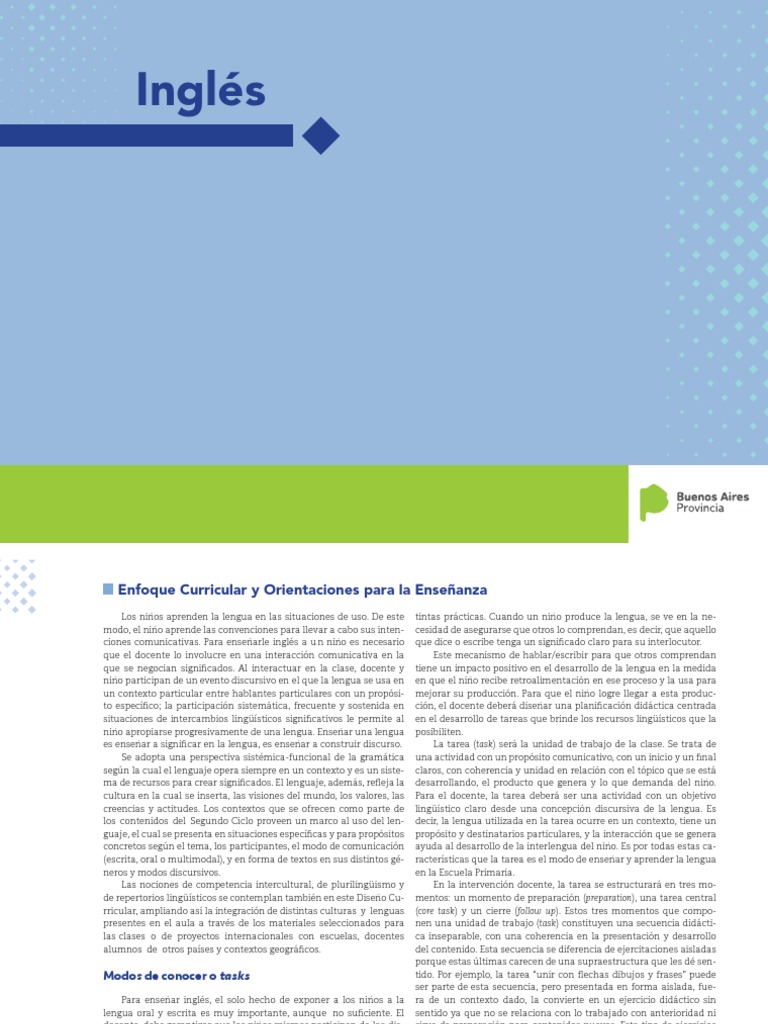 Diseño Curricular de Inglés en Primaria | PDF | Evaluación | Educación ...