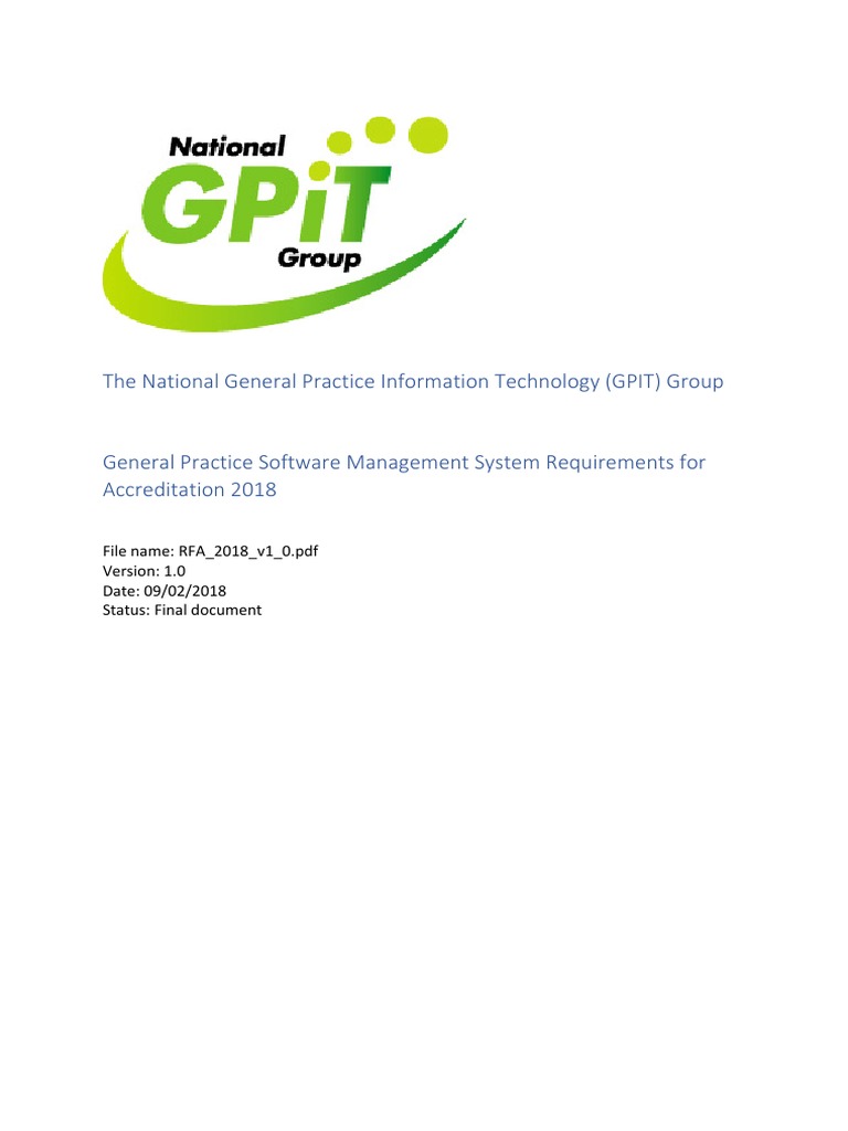 The National General Practice Information Technology (GPIT) Group | PDF ...