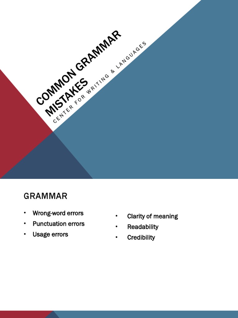 Common Grammar Mistakes 1 PDF Grammatical Gender Comma