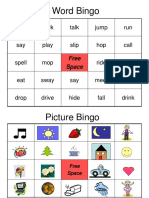 Word Bingo: Pray Walk Talk Jump Run