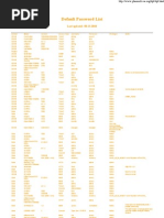 Default Password List