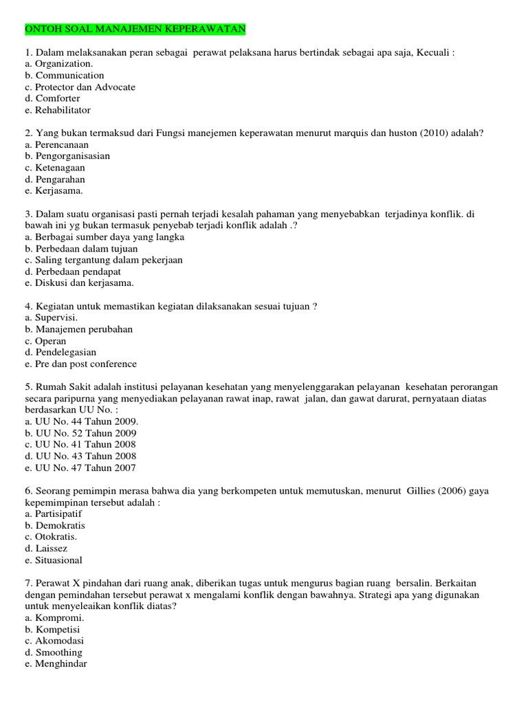 Contoh Soal Manajemen Konflik Jejak Pelajar