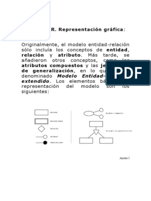 Elementos de Un Diagrama de Entidad - Relacion (E-R) | PDF